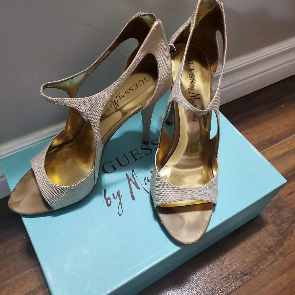Gold heels by guess